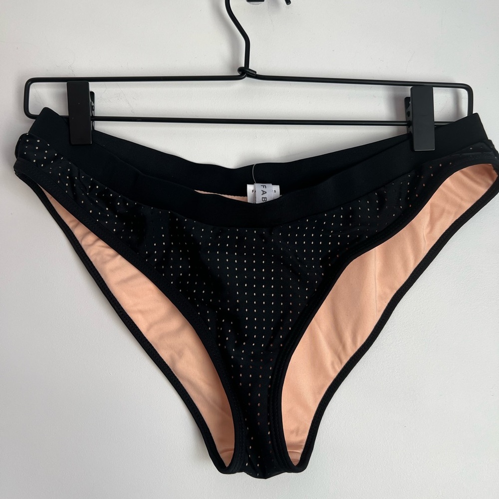 NWT Fabletics Valentina Black Preforated Bikini Set Swimsuit - Picture 7 of 11